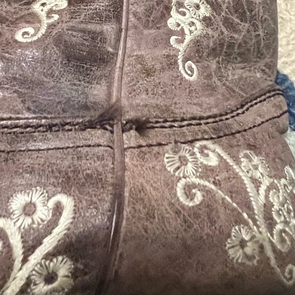 Corral Square Toe Western Boots 9.5W Wide Bone Embroidery - Picture 11 of 13